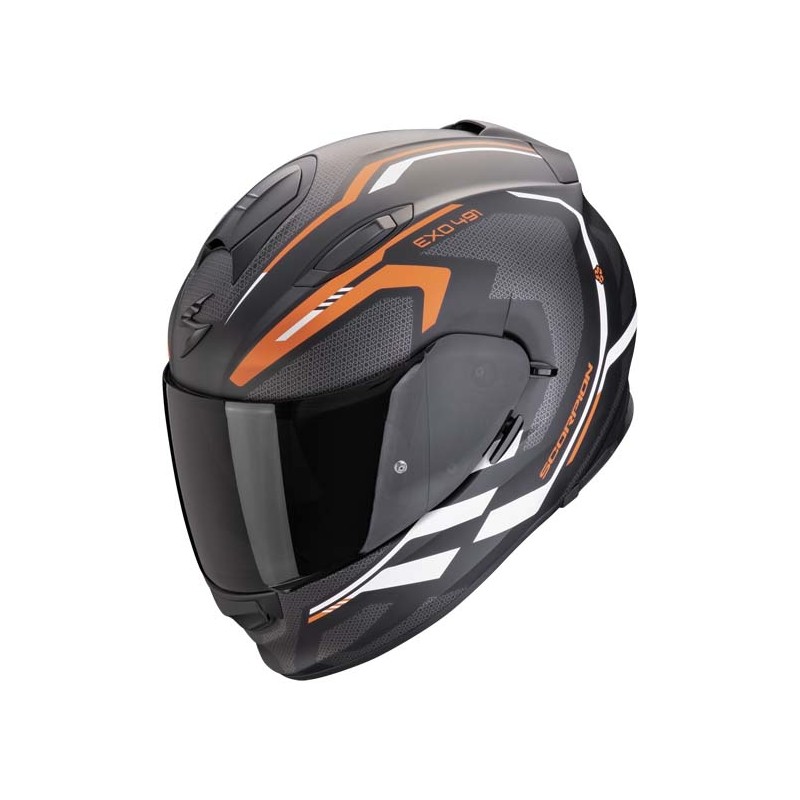 CASCO SCORPION EXO-491 KRIPTA NEGRO MATE/NARANJA/BLANCO