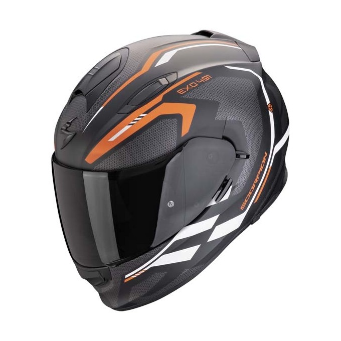 CASCO SCORPION EXO-491 KRIPTA NEGRO MATE/NARANJA/BLANCO