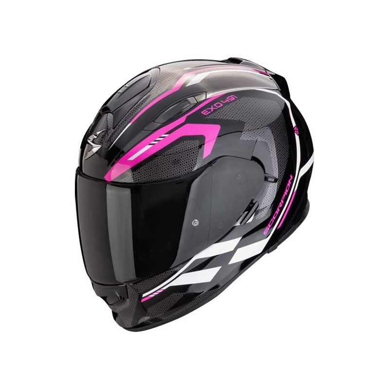 CASCO SCORPION EXO-491 KRIPTA NEGRO MATE/ROSA/BLANCO