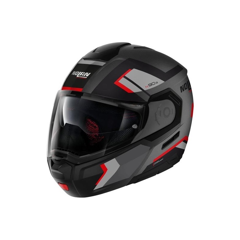 CASCO MODULAR NOLAN N90-3 06 LIGHTHOUSE GRIS/ROJO 47 TALLA S - M - L