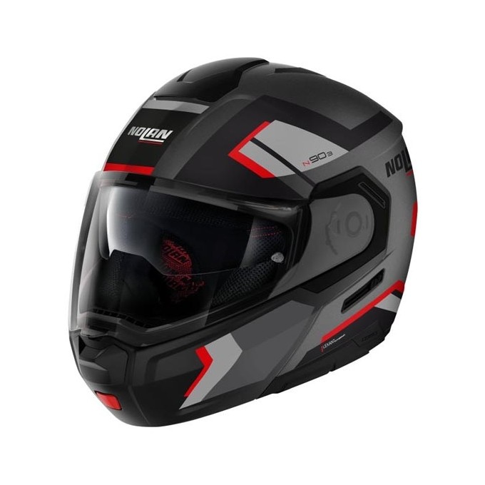 CASCO MODULAR NOLAN N90-3 06 LIGHTHOUSE GRIS/ROJO 47 TALLA S - M - L