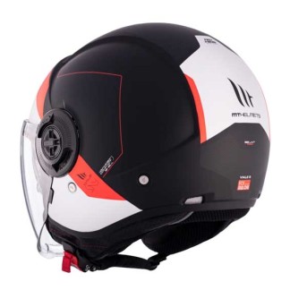 CASCO MT HELMETS JET VIALE SV S 68 UNIT A5 MATE NEGRO / ROJO / BLANCO