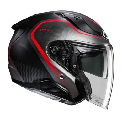 CASCO JET HJC RPHA 31 KOUV NEGRO / ROJO