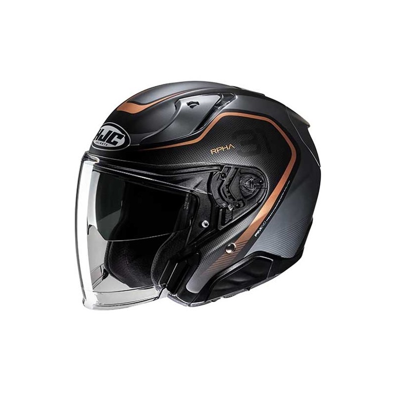 CASCO JET HJC RPHA 31 KOUV NEGRO / DORADO