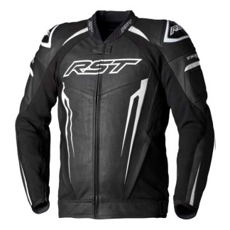 CHAQUETA DE PIEL RST TRACTECH EVO 5 CE HOMBRE - NEGRO / BLANCO / NEGRO