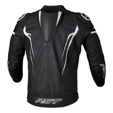 CHAQUETA DE PIEL RST TRACTECH EVO 5 CE HOMBRE - NEGRO / BLANCO / NEGRO