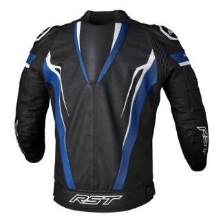 CHAQUETA DE PIEL RST TRACTECH EVO 5 CE HOMBRE - NEGRO / BLANCO / AZUL
