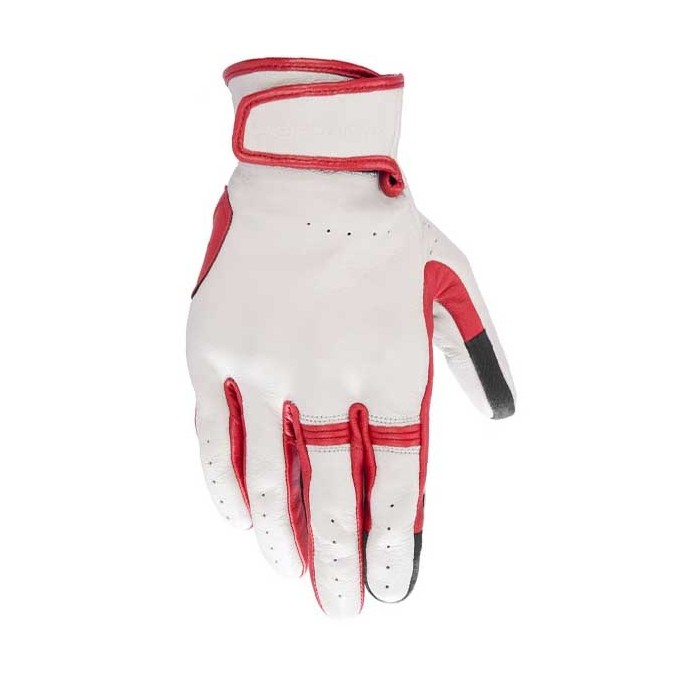 GUANTES ALPINESTARS DYNO LEATHER ECRU RUBY RED