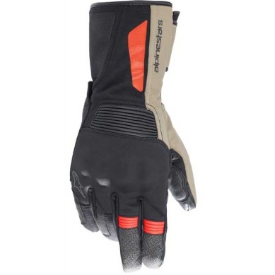GUANTES ALPINESTARS DENALI AEROGEL DRYSTAR BLACK DARK KHAKI RED FLUO