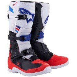 BOTAS ALPINESTARS TECH 3 WHITE BRIGHT RED DARK BLUE