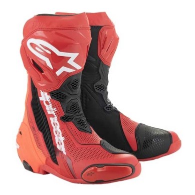 BOTAS DE MOTO ALPINESTARS SUPERTECH R VENTILADAS ROJO BRILLO / ROJO FLUOR
