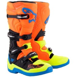 BOTAS ALPINESTARS TECH 5 NARANJA FLUOR / AZUL / AMARILLO