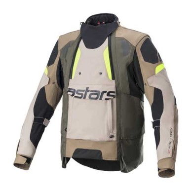 CHAQUETA ALPINESTARS HALO DRYSTAR CAQUI / ARENA / AMARILLO FLUOR