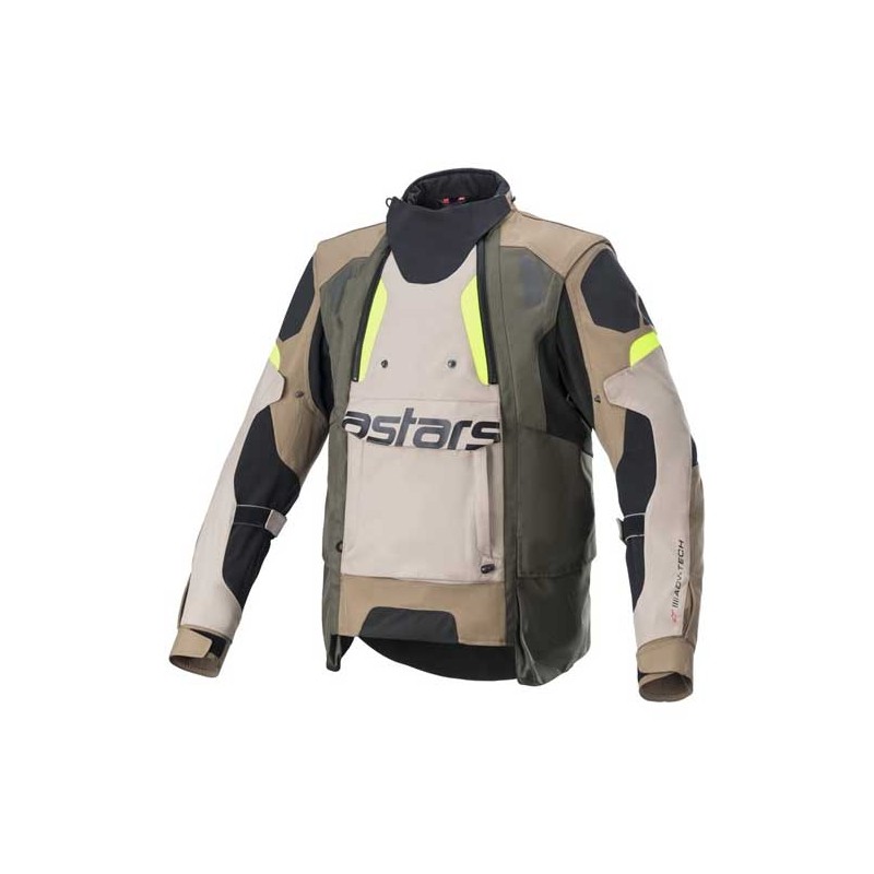 CHAQUETA ALPINESTARS HALO DRYSTAR CAQUI / ARENA / AMARILLO FLUOR