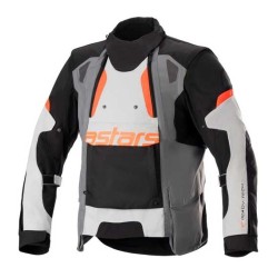 CHAQUETA ALPINESTARS HALO DRYSTAR GRIS OSCURO / GRIS HIELO / NEGRA