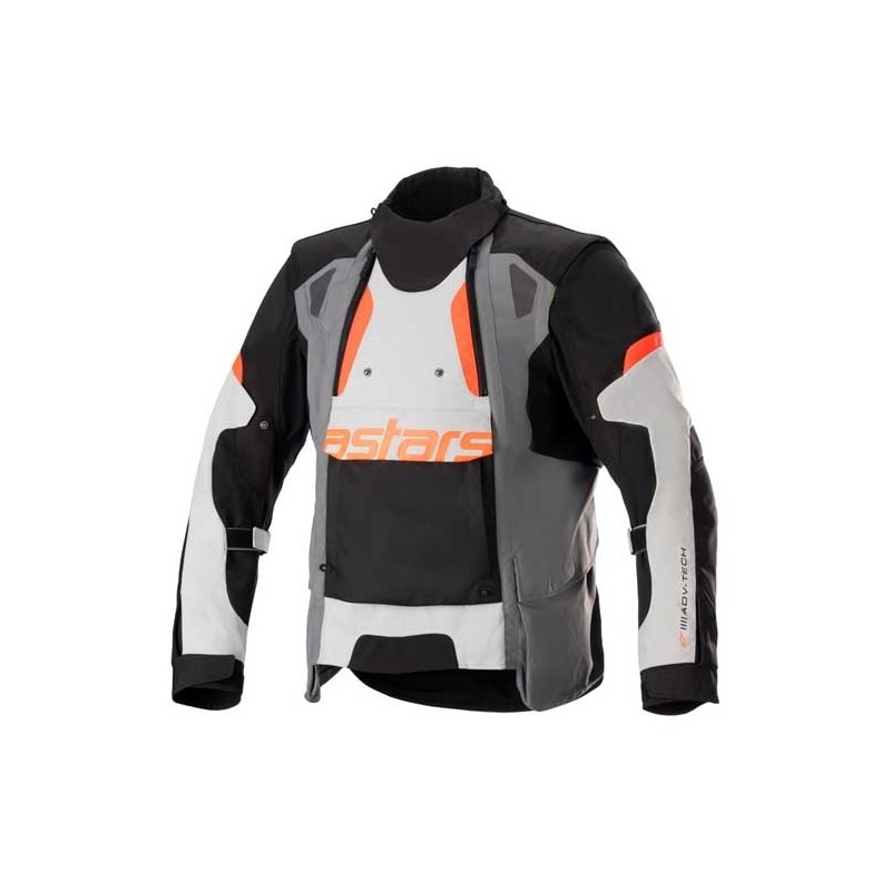 CHAQUETA ALPINESTARS HALO DRYSTAR GRIS OSCURO / GRIS HIELO / NEGRA