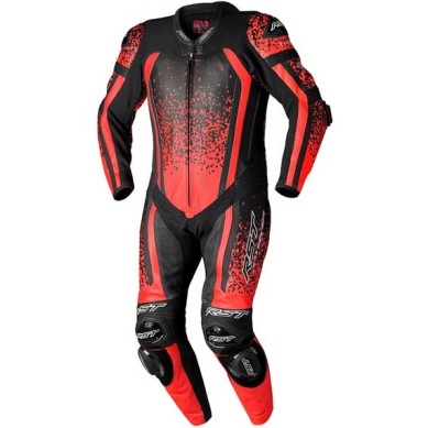 MONO DE PIEL 1 PIEZA HOMBRE RST PRO SERIES EVO AIRBAG ROJO FLÚOR / NEGRO