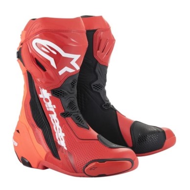 BOTAS DE MOTO ALPINESTARS SUPERTECH R ROJO BRILLO / ROJO FLUOR