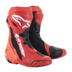 BOTAS DE MOTO ALPINESTARS SUPERTECH R ROJO BRILLO / ROJO FLUOR