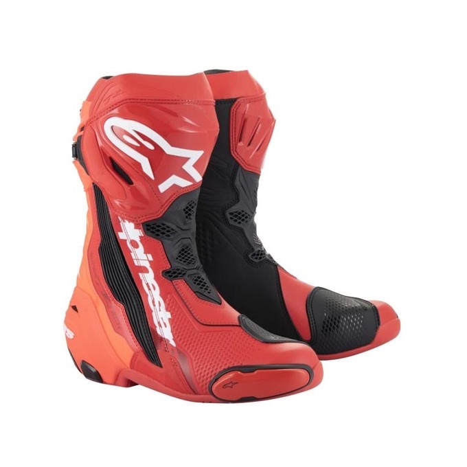 BOTAS DE MOTO ALPINESTARS SUPERTECH R ROJO BRILLO / ROJO FLUOR