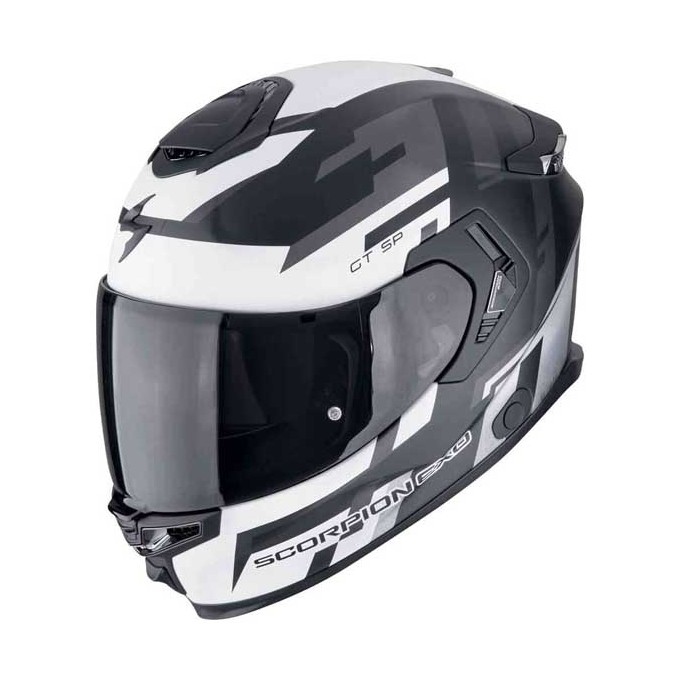 CASCO SCORPION EXO-GT SP AIR TORNADO NEGRO / BLANCO MATE