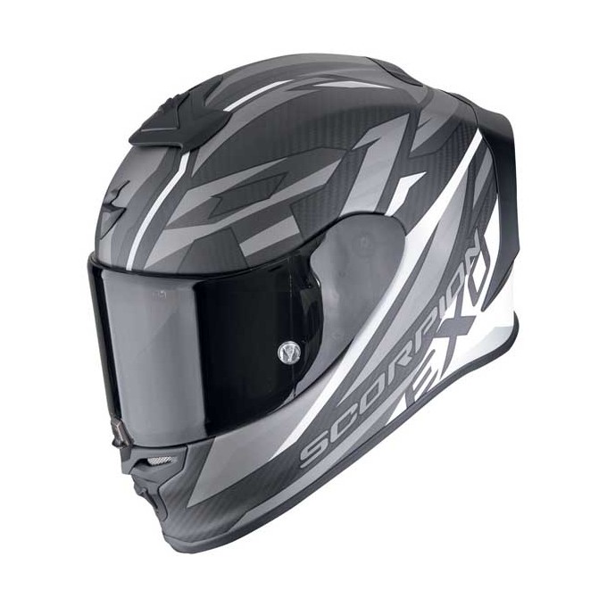 CASCO SCORPION EXO R1 EVO II CARBON AIR RUNNER NEGRO MATE / BLANCO