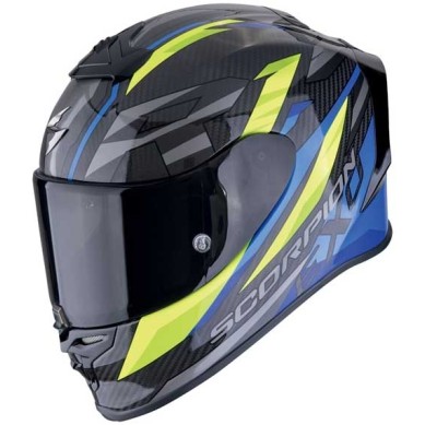 CASCO SCORPION EXO R1 EVO II CARBON AIR RUNNER AZUL / AMARILLO