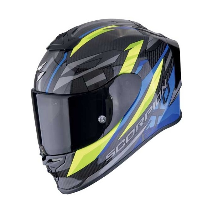 CASCO SCORPION EXO R1 EVO II CARBON AIR RUNNER AZUL / AMARILLO