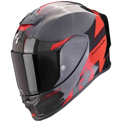 CASCO SCORPION EXO R1 EVO II CARBON AIR RALLY NEGRO / ROJO