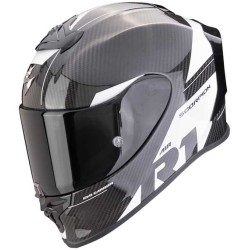 CASCO SCORPION EXO R1 EVO II CARBON AIR RALLY NEGRO / BLANCO