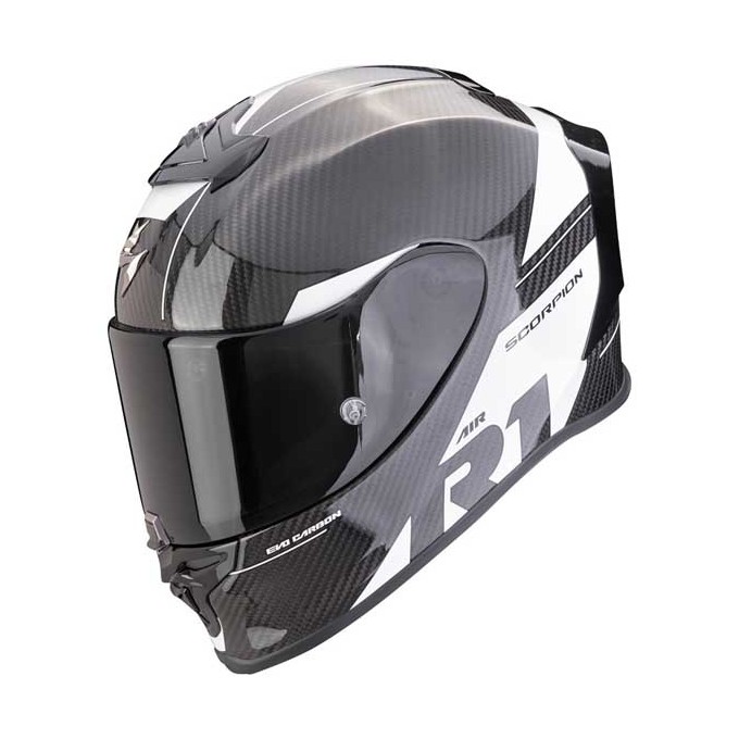 CASCO SCORPION EXO R1 EVO II CARBON AIR RALLY NEGRO / BLANCO