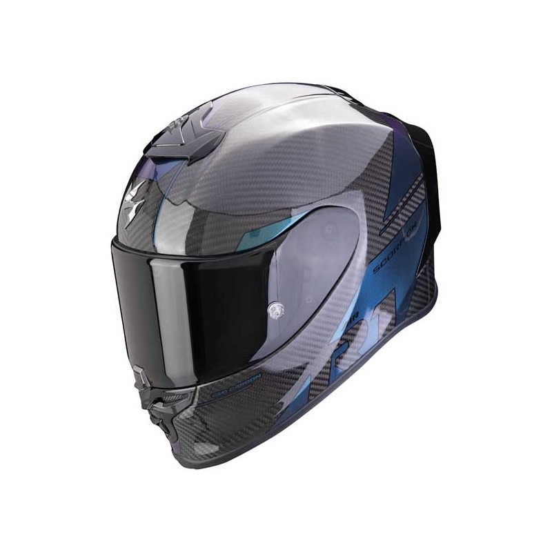 CASCO SCORPION EXO R1 EVO II CARBON AIR RALLY NEGRO / AZUL