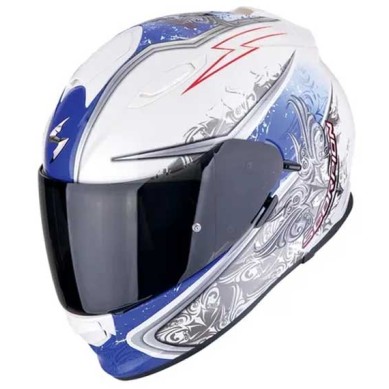 CASCO SCORPION EXO-491 RUN BLANCO / AZUL