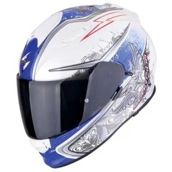 CASCO SCORPION EXO-491 RUN BLANCO / AZUL
