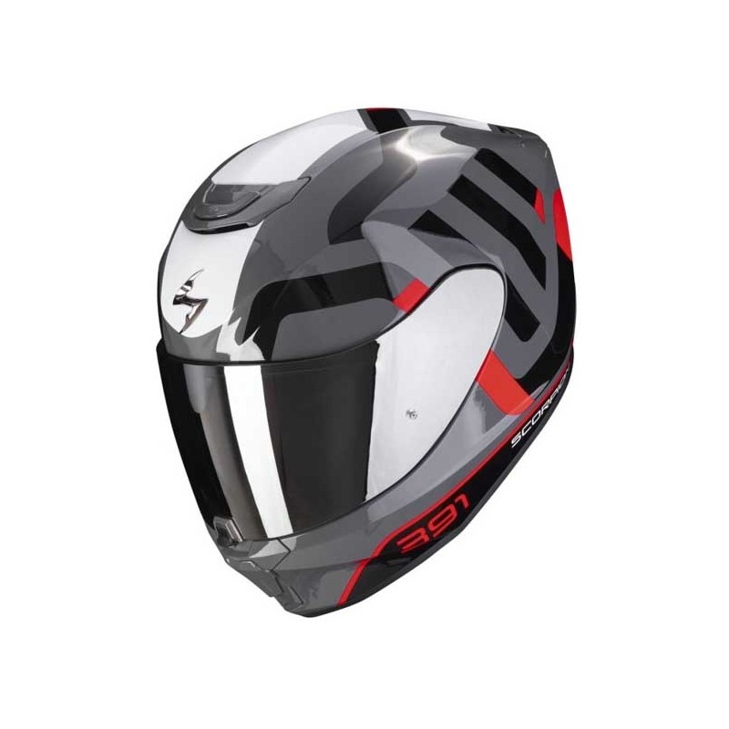 CASCO SCORPION EXO-391 AROK GRIS / ROJO / NEGRO