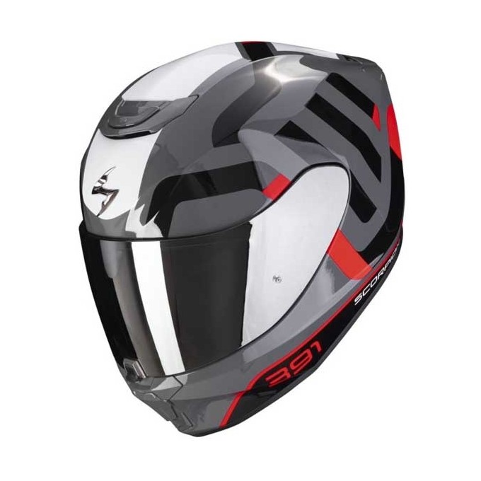 CASCO SCORPION EXO-391 AROK GRIS / ROJO / NEGRO