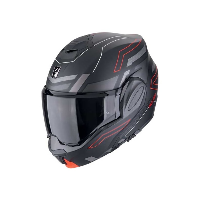 CASCO SCORPION EXO-TECH-EVO-CONQUER-NEGRO-MATE-ROJO