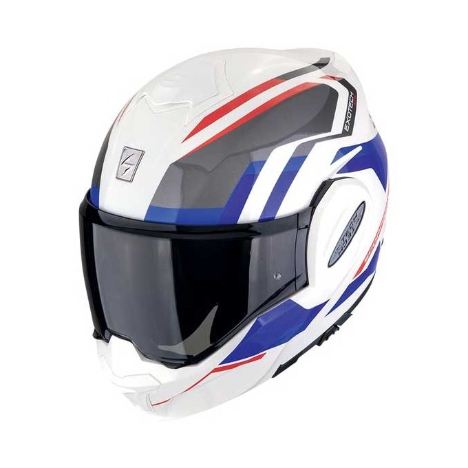 CASCO SCORPION EXO-TECH-EVO-FURIO-BLANCO-ROJO-AZUL