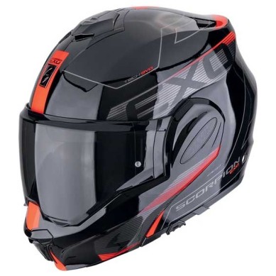 CASCO SCORPION EXO-TECH EVO TRAVELLER NEGRO / ROJO