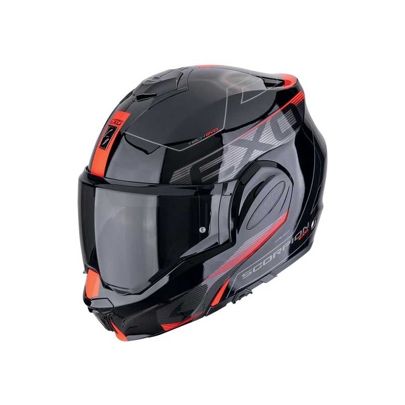 CASCO SCORPION EXO-TECH EVO TRAVELLER NEGRO / ROJO