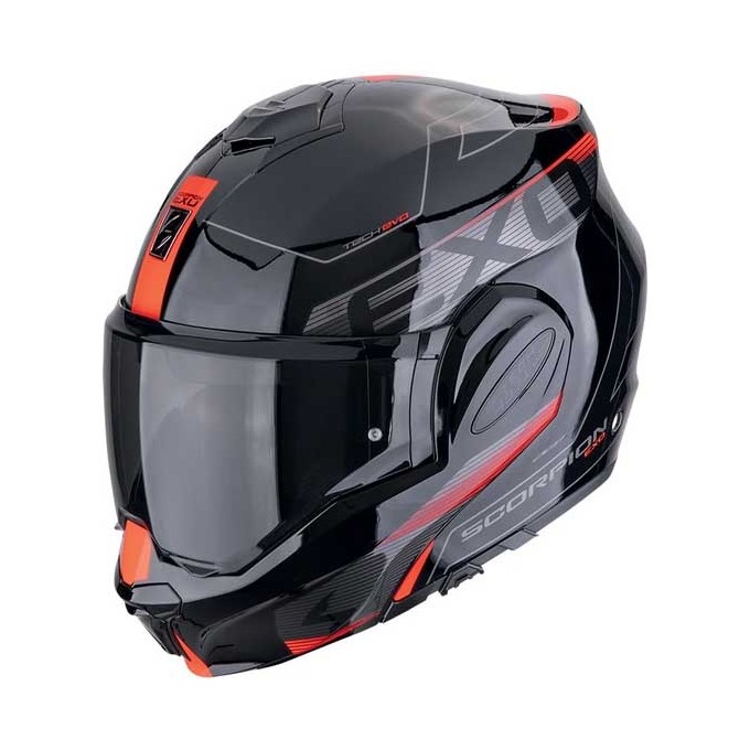 CASCO SCORPION EXO-TECH EVO TRAVELLER NEGRO / ROJO