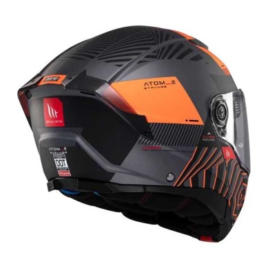 CASCO MT HELMETS ATOM-2 SV STRANGE C4 NEGRO MATE / NARANJA