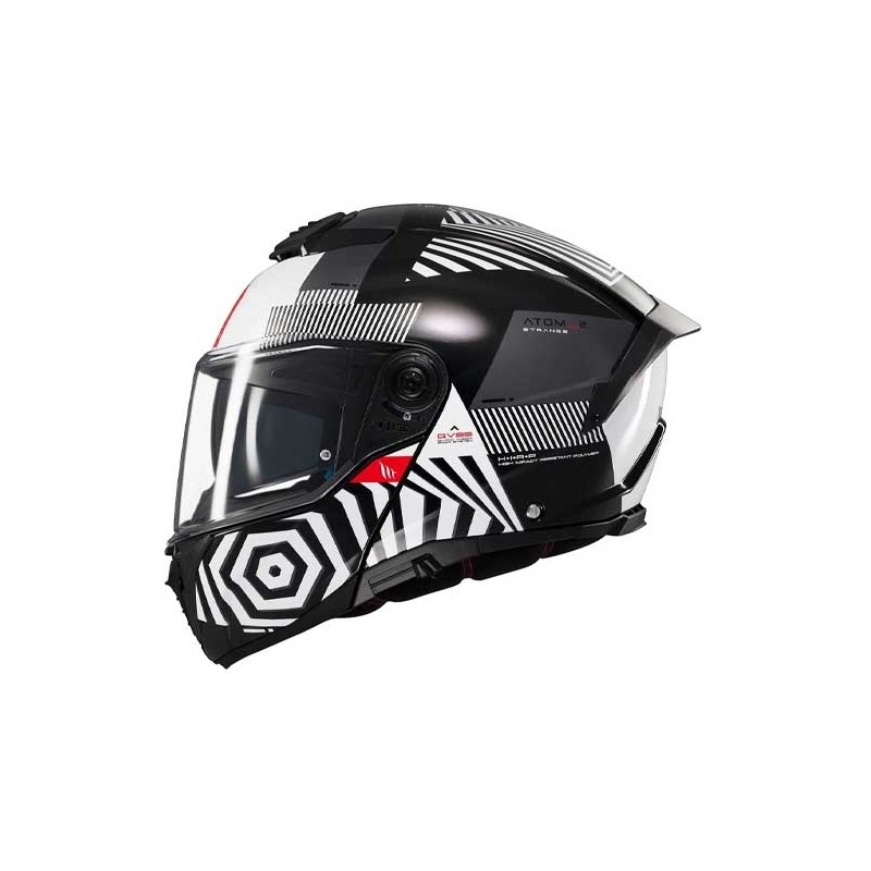 CASCO MT HELMETS ATOM-2 SV STRANGE B2 NEGRO / BLANCO