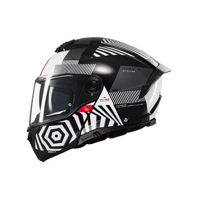 CASCO MT HELMETS ATOM-2 SV STRANGE B2 NEGRO / BLANCO