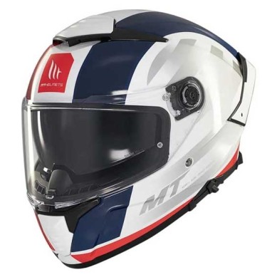 CASCO MT HELMETS  THUNDER 4 SV TREADS C7 GLOSS BLANCO / AZUL / ROJO TALLA M