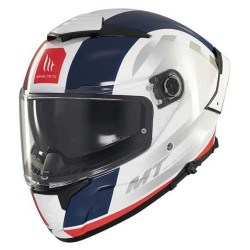 CASCO MT HELMETS  THUNDER 4 SV TREADS C7 GLOSS BLANCO / AZUL / ROJO TALLA M