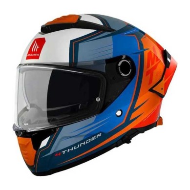 CASCO MT HELMETS  THUNDER 4 SV PENTAL B4 NARANJA / AZUL TALLA M