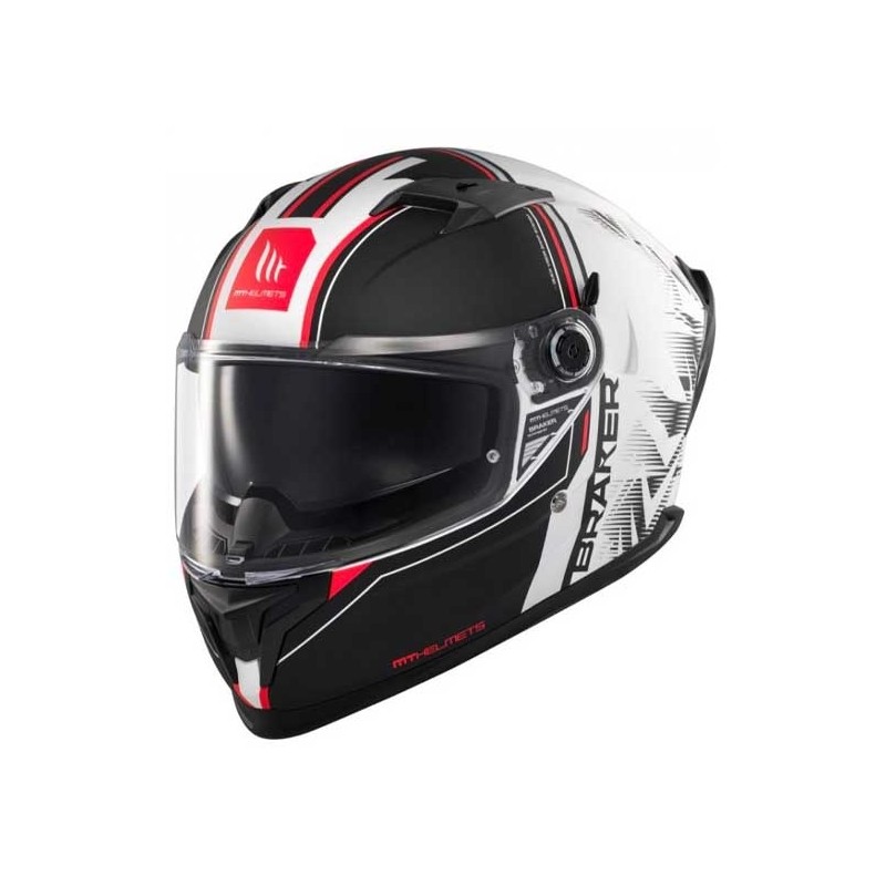 CASCO MT HELMETS BRAKER SV CHARM A1 MATE NEGRO / BLANCO / ROJO