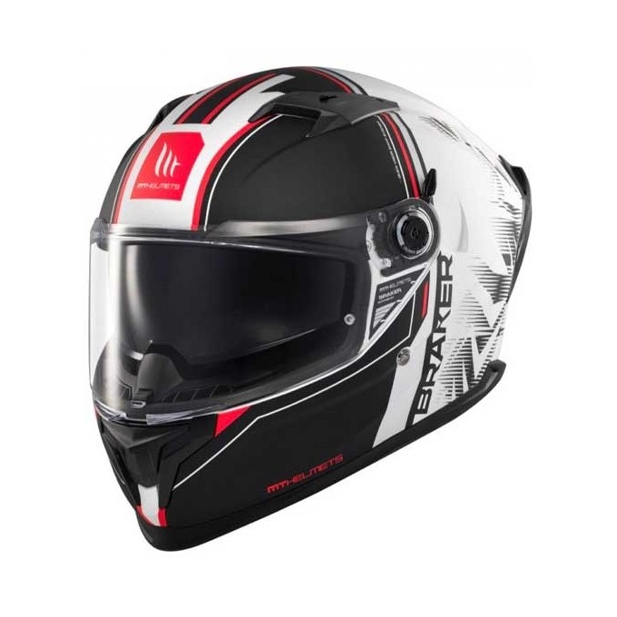 CASCO MT HELMETS BRAKER SV CHARM A1 MATE NEGRO / BLANCO / ROJO