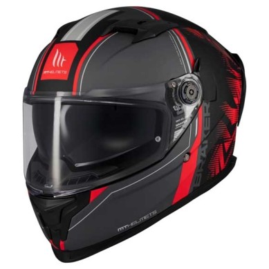 CASCO MT HELMETS BRAKER SV CHARM B5 MATE NEGRO / ROJO